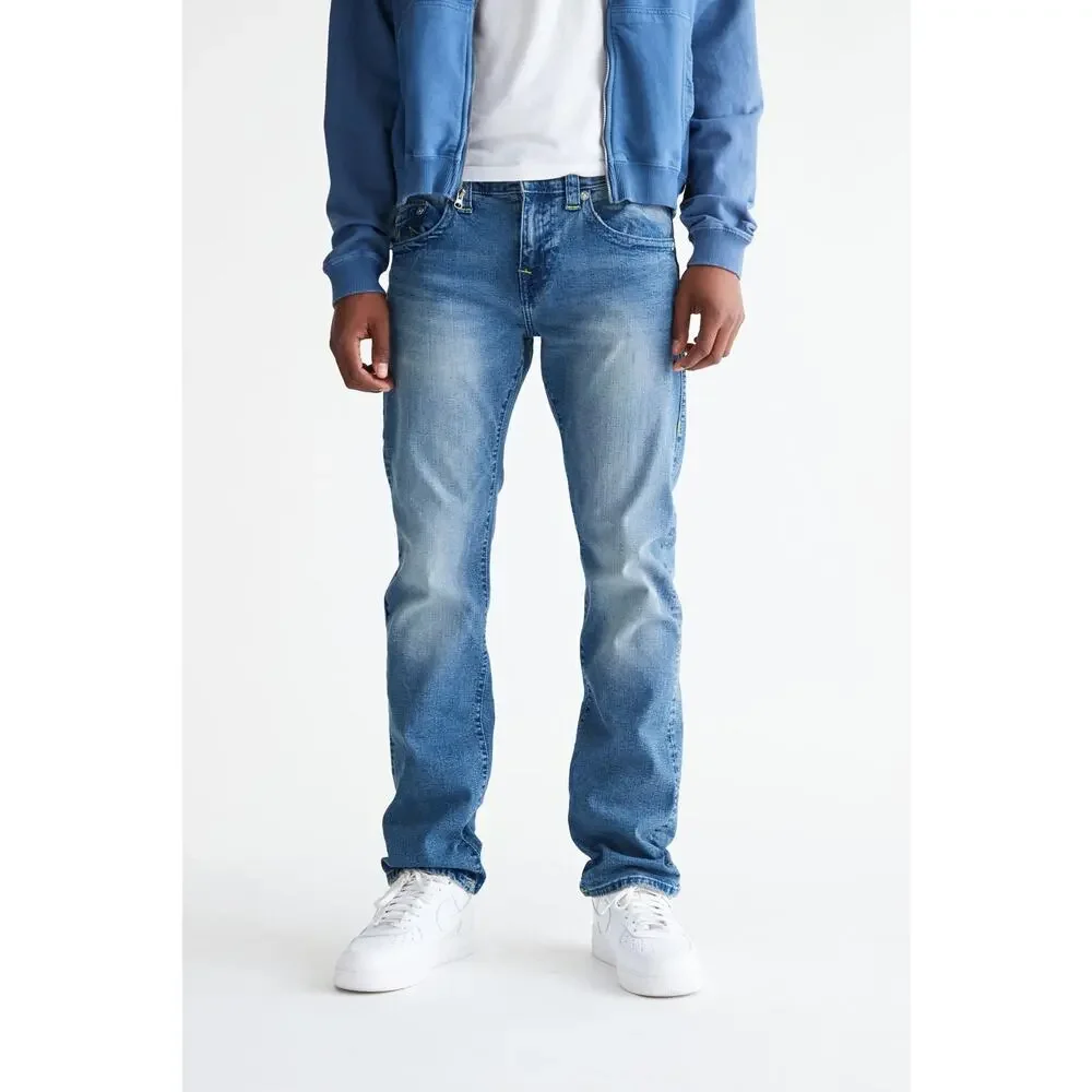 New True Religion Ricky Straight Fit Denim Jeans $159 Sz 32 Stretch Fabrication